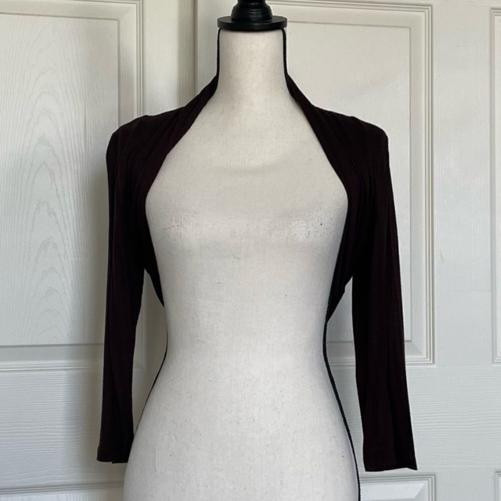 Dylmar Brown 3/4 Sleeve Shoulder Shrug sold by ModCloth, Medium